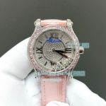 YF Factory Super Clone Chopard Happy Diamonds Pink Diamond Bezel Pave Diamond Dial Watch 